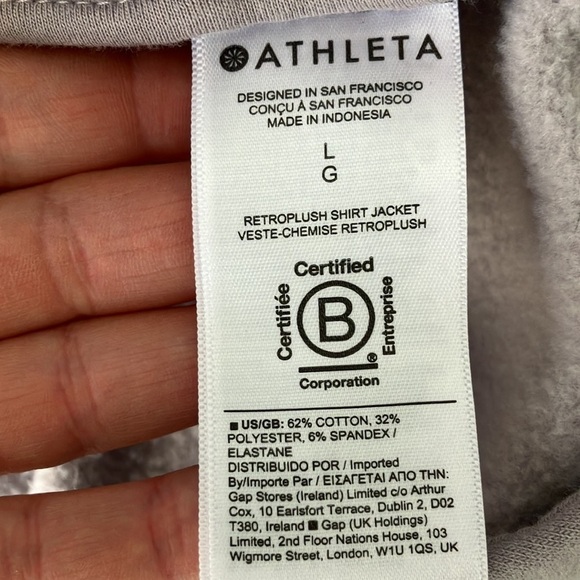 Athleta Retroplush Shirt Jacket Purple Plush Cotton Blend Button Up Size L - Picture 8 of 11